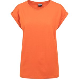 Dámské volné tričko Urban Classics s ohrnutými rukávky 100% bavlna Barva: Svítivě oranžová, Velikost: 3XL