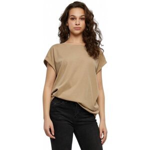 Dámské volné tričko Urban Classics s ohrnutými rukávky 100% bavlna Barva: softtaupe, Velikost: XL
