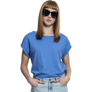 Dámské volné tričko Urban Classics s ohrnutými rukávky 100% bavlna Barva: modrá sytá, Velikost: 3XL
