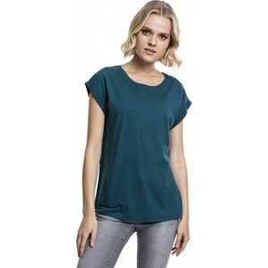 Dámské volné tričko Urban Classics s ohrnutými rukávky 100% bavlna Barva: modrá petrolejová, Velikost: 3XL