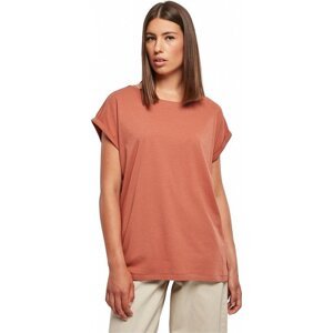 Dámské volné tričko Urban Classics s ohrnutými rukávky 100% bavlna Barva: Terracotta, Velikost: 4XL