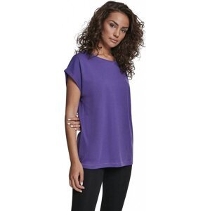 Dámské volné tričko Urban Classics s ohrnutými rukávky 100% bavlna Barva: Fialová, Velikost: 4XL