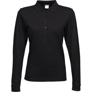 Tee Jays Dámské strečové polo tričko s dlouhým rukávem Barva: Černá, Velikost: 3XL TJ146
