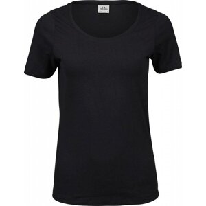Prodloužené strečové tričko Tee Jays s kulatým lemem vysoká gramáž Barva: Černá, Velikost: XXL TJ450