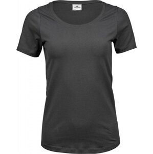 Prodloužené strečové tričko Tee Jays s kulatým lemem vysoká gramáž Barva: šedá tmavá, Velikost: XL TJ450