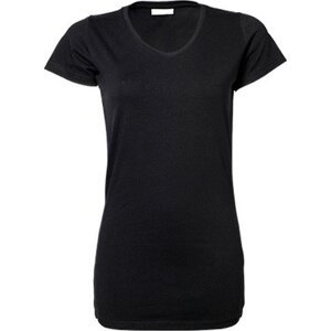 Tee Jays Dámské módní extra dlouhé strečové tričko do véčka Barva: Černá, Velikost: XS TJ455