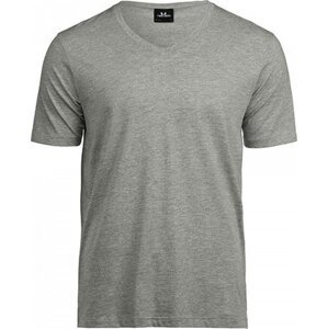 Tee Jays Luxusní pánské tričko do véčka z organické česané bavlny Barva: šedá melír, Velikost: 3XL TJ5004