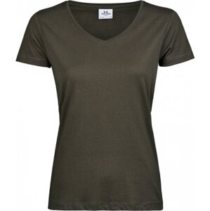 Tee Jays Luxusní dámské tričko do véčka z organické česané bavlny Barva: zelená olivová, Velikost: L TJ5005