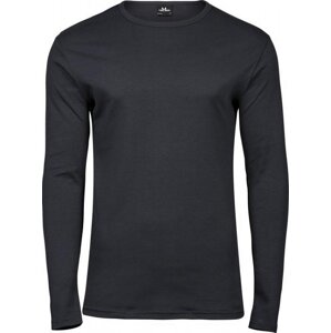 Teplé pánské organické triko Tee Jays interlock s dlouhým rukávem 220 g/m Barva: šedá tmavá, Velikost: L TJ530