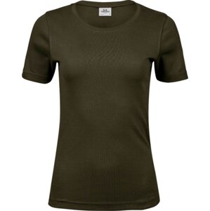 Dámské bavlněné interlock tričko Tee Jays Barva: olivová tmavá, Velikost: XL TJ580N