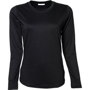 Tee Jays Dámské triko Interlock s dlouhým rukávem ve vysoké gramáži Barva: Černá, Velikost: 3XL TJ590