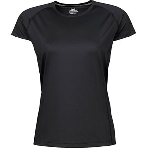 Tee Jays Rychleschnoucí dámské funkční triko CoolDry s reflexním potiskem Barva: Černá, Velikost: L TJ7021