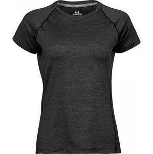 Tee Jays Rychleschnoucí dámské funkční triko CoolDry s reflexním potiskem Barva: černá melange, Velikost: L TJ7021