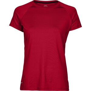 Tee Jays Rychleschnoucí dámské funkční triko CoolDry s reflexním potiskem Barva: Červená, Velikost: L TJ7021