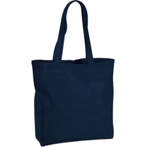 Westford Mill Pevná maxi taška z prémiové organické bavlny Barva: modrá námořní, Velikost: 35 x 39 x 13,5 cm WM265