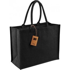 Westford Mill Barevná jutová nákupní taška s tkanými držadly 21 l Barva: černá - černá, Velikost: 42 x 33 x 19 cm WM407