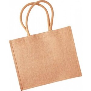 Westford Mill Barevná jutová nákupní taška s tkanými držadly 21 l Barva: Přírodní, Velikost: 42 x 33 x 19 cm WM407