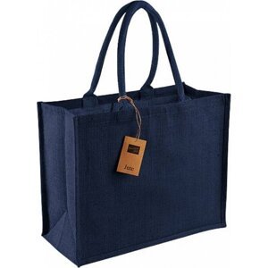 Westford Mill Barevná jutová nákupní taška s tkanými držadly 21 l Barva: modrá námořní - modrá námořní, Velikost: 42 x 33 x 19 cm WM407