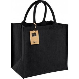 Westford Mill Jutová nákupní taška Midi 14 l Barva: černá - černá, Velikost: 30 x 30 x 19 cm WM413