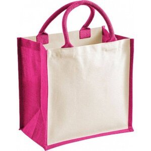 Westford Mill Barevná jutová taška nejen na potisk 14 l Barva: Růžová fuchsiová, Velikost: 30 x 30 x 19 cm WM421