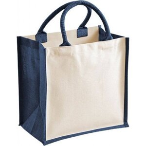 Westford Mill Barevná jutová taška nejen na potisk 14 l Barva: modrá námořní, Velikost: 30 x 30 x 19 cm WM421