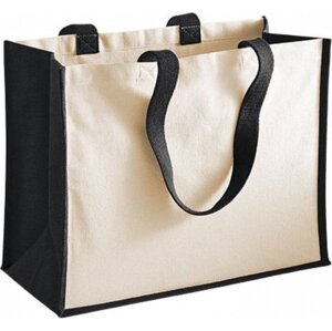 Westford Mill Dárková taška Shopper s panely pro potisk z bavlny a juty 21 l Barva: Černá, Velikost: 42 x 33 x 19 cm WM422