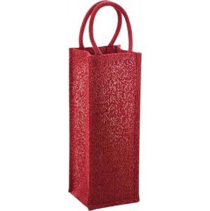 Westford Mill Třpytivá dárková jutová taška na láhev 4 l Barva: Red Gold, Velikost: 12 x 35 x 11 cm WM433