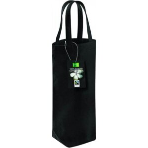 Westford Mill Fairtrade bavlněná taška na láhev o obsahu až 1,5 l Barva: Černá, Velikost: 8 x 27 x 8 cm WM620
