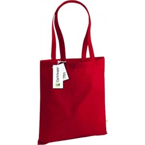 Westford Mill Nákupní taška EarthAware z organické bavlny 10 l Barva: červená klasická, Velikost: 38 x 42 cm WM801