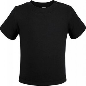 Link Kids Wear Teplé dětské tričko z BIO bavlny se širokým průkrčníkem Barva: Černá, Velikost: 50/56 cm X954