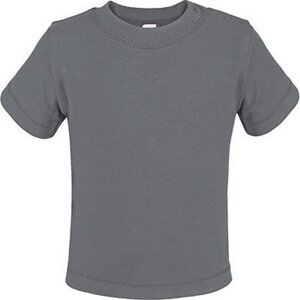 Link Kids Wear Teplé dětské tričko z BIO bavlny se širokým průkrčníkem Barva: šedá tmavá, Velikost: 50/56 cm X954
