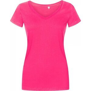 X.O by Promodoro Úzké delší bavlněné dámské tričko do véčka Barva: růžová výrazná, Velikost: 3XL XO1525