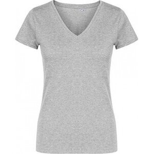 X.O by Promodoro Úzké delší bavlněné dámské tričko do véčka Barva: šedá melír, Velikost: XL XO1525
