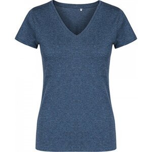 X.O by Promodoro Úzké delší bavlněné dámské tričko do véčka Barva: modrý námořní melír, Velikost: 3XL XO1525