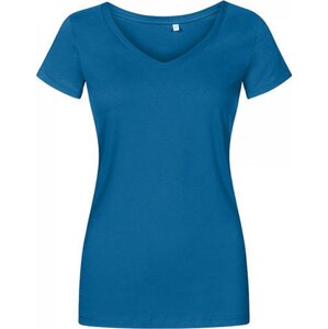 X.O by Promodoro Úzké delší bavlněné dámské tričko do véčka Barva: modrá petrolejová, Velikost: 3XL XO1525