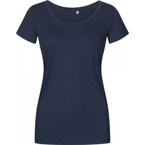 X.O by Promodoro Vypasované dámské tričko se širokým výstřihem Barva: modrá námořní, Velikost: 3XL XO1545