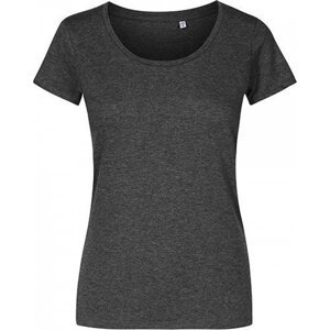X.O by Promodoro Vypasované dámské tričko se širokým výstřihem Barva: černá melír, Velikost: 3XL XO1545