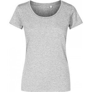X.O by Promodoro Vypasované dámské tričko se širokým výstřihem Barva: šedá melír, Velikost: L XO1545