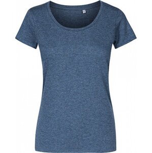 X.O by Promodoro Vypasované dámské tričko se širokým výstřihem Barva: modrý námořní melír, Velikost: 3XL XO1545