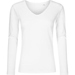 X.O by Promodoro Pružné dámské tričko do véčka s dlouhým rukávem Barva: Bílá, Velikost: L XO1560
