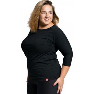 CityZen® Dámské bavlněné triko Plus Size s elastanem Barva: Černá, Velikost: 44