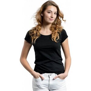 CityZen® Dámské bavlněné triko CityZen klasický střih s elastanem Barva: Černá, Velikost: S