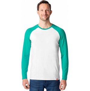 CityZen® Baseballové triko Fargo Cityzen s kontrastními rukávy Barva: zelená mátová - bílá, Velikost: S