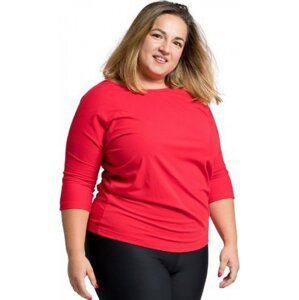 CityZen® Dámské bavlněné triko Plus Size s elastanem Barva: Červená, Velikost: 44
