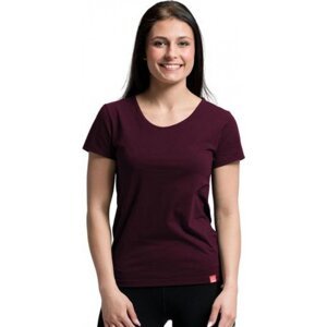 CityZen® Dámské bavlněné triko CityZen klasický střih s elastanem Barva: červená bordeaux, Velikost: XS