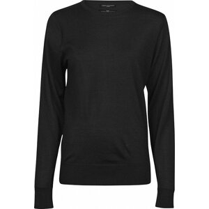 Tee Jays Dámský merino svetr s kulatým výstřihem Barva: Černá, Velikost: L