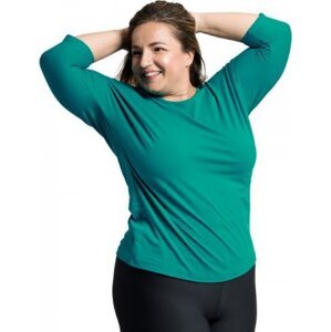 CityZen® Dámské bavlněné triko Plus Size s elastanem Barva: Smaragdová, Velikost: 44