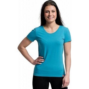 CityZen® Dámské bavlněné triko CityZen klasický střih s elastanem Barva: modrá petrolejová, Velikost: XS