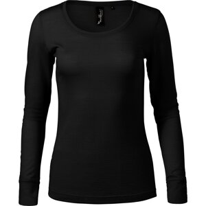 MALFINI Premium® Dámské 100 % merino triko s dlouhým rukávem Barva: Černá, Velikost: L