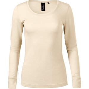 MALFINI Premium® Dámské 100 % merino triko s dlouhým rukávem Barva: mandlová, Velikost: XXL
